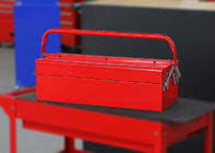 Красный цвет 530мм портативная машинка резцовой коробки металла 3 подносов с одной ручкой для того чтобы хранить инструменты